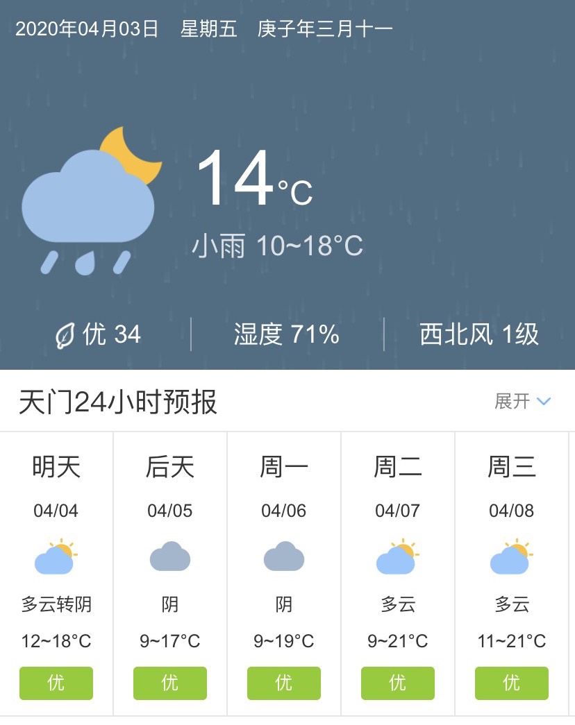 北京24小时天气预报 