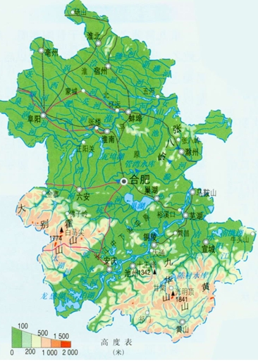 大别山范围地图 大别山在地图上的位置