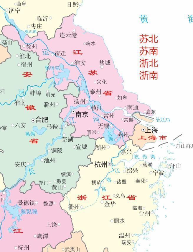 江苏浙江地图 