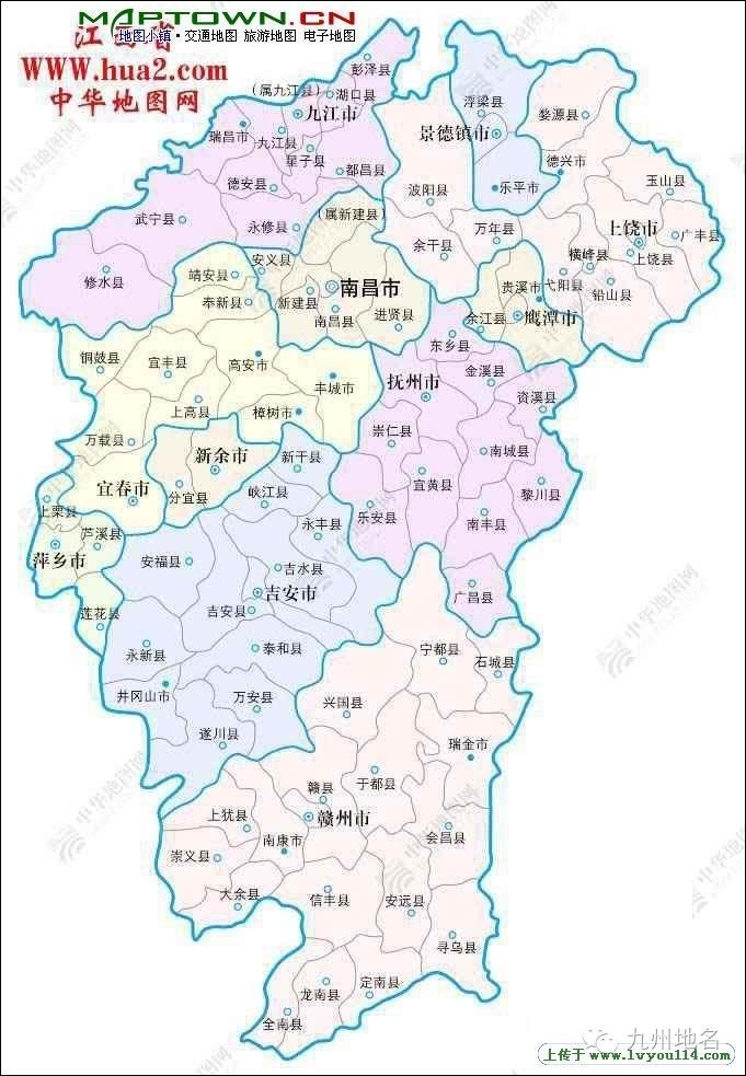 江西省地图 江西省地图高清版大图