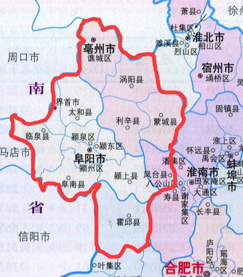 安徽亳州市地图 