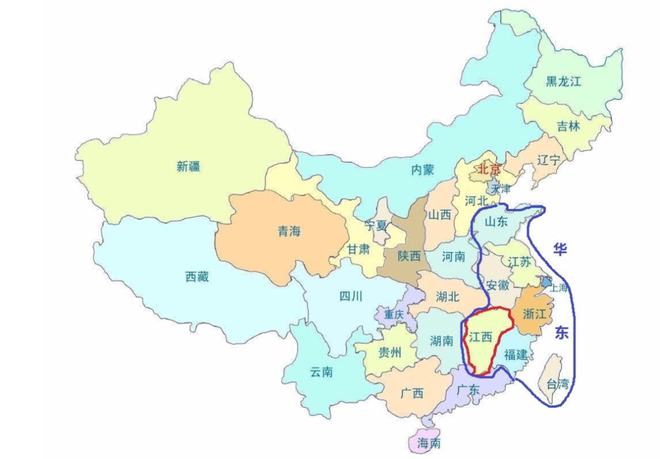 中国地图江西在哪里 中国江西地图全图各省各市