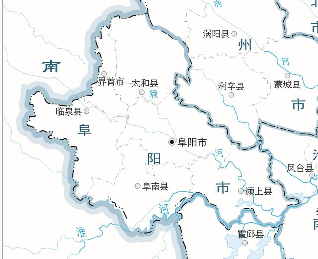 阜阳市区乡镇分布图 