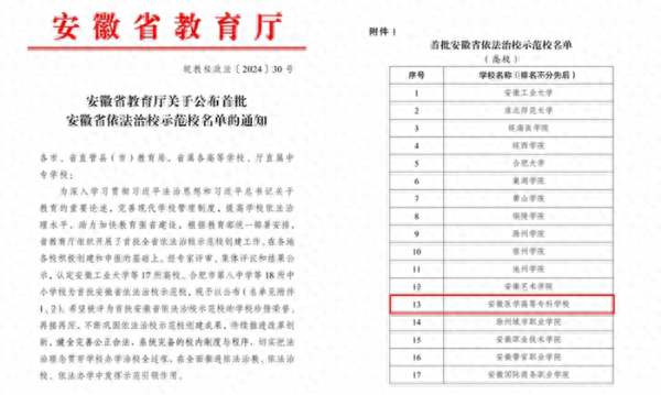 安徽医学高等专科学校官网登录 安徽医学高等专科学校2024年招聘